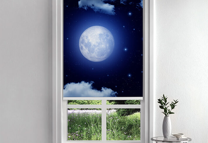 Midnight Moon Glow Inside Roller Blind