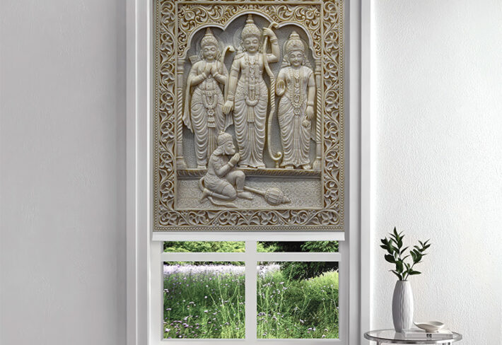 Divine Carving Reverence Pooja Room Inside Roller Blind