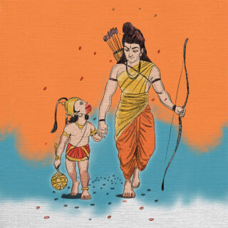 Divine Bond Shri Ram Hanuman Pooja Room Roller Blind