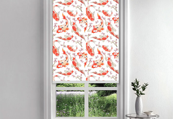 Koi Blossom Harmony Inside Roller Blind