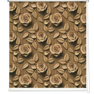 3D Wooden Rose Elegance Roller Blind