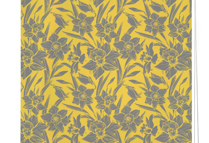 Trendy Yellow Floral Roller Blind