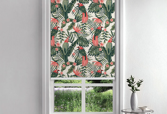 Soft Floral Veil Inside Roller Blind