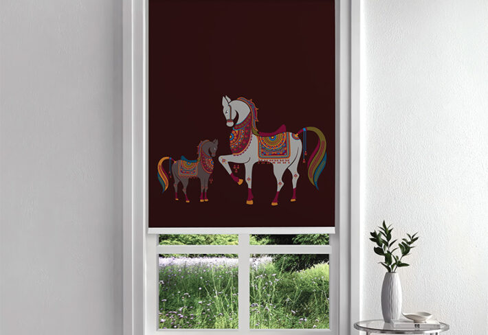 Heritage Horses Art Inside Roller Blind