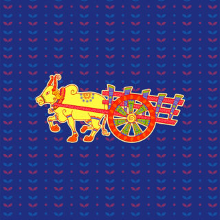 Indian Art Style Bullock Cart Roller Blind