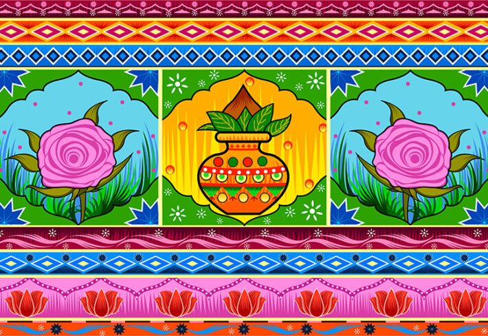 Indian Truck Art Roller Blind