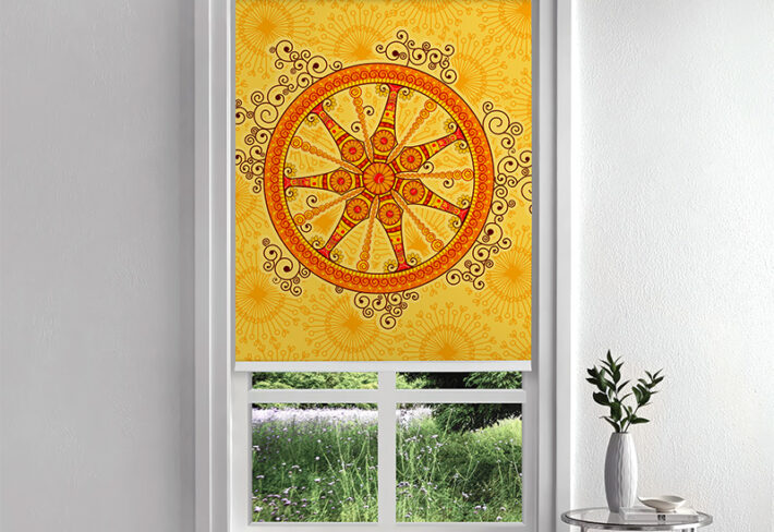 Indian Art Style Konark Wheel Inside Roller Blind