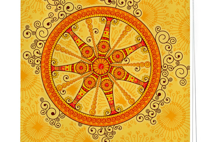 Indian Art Style Konark Wheel Roller Blind