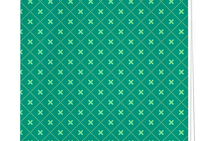 Vibrant Teal Green Geometric Roller Blind