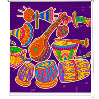 Indian Musical Instruments Roller Blind
