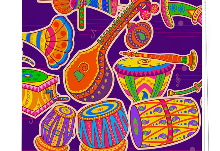 Indian Musical Instruments Roller Blind