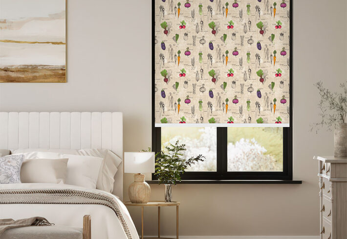Illustrated Botanical Kitchen Outside Roller Blind
