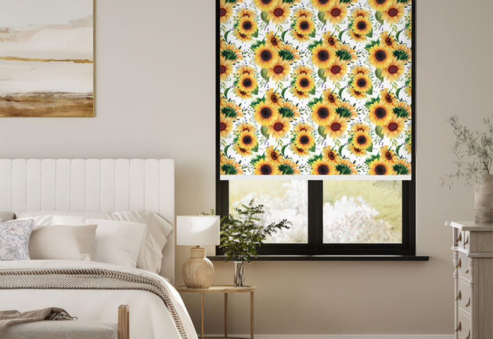 Uplifting Sunflower Garden Outside Roller Blind