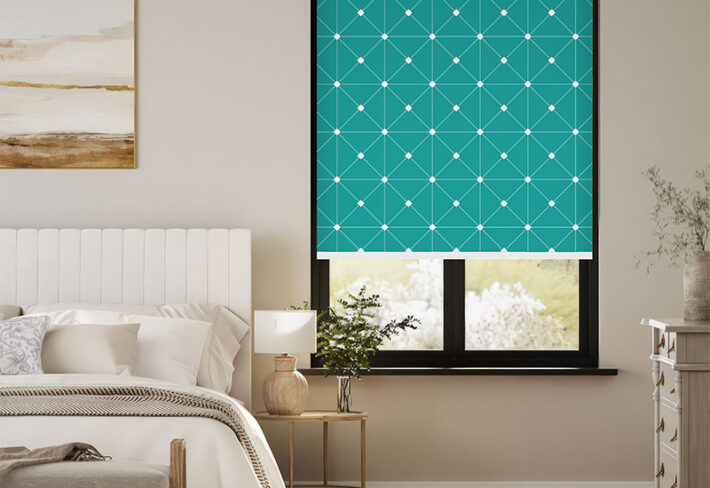 Colorful Abstract Shapes Window Outside Roller Blind