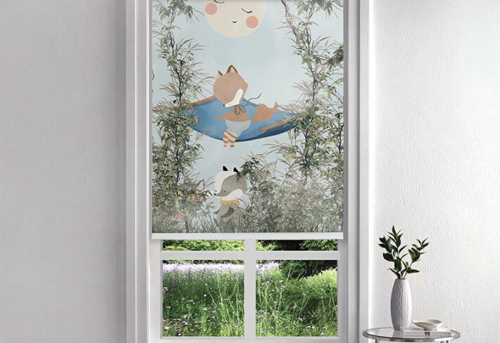 Cute Jungle Animals Kids Room Inside Roller Blind