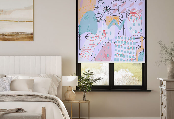Soft Hues Patterned Outside Roller Blind