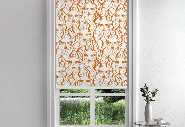 Elegant Face Pattern Inside Roller Blind