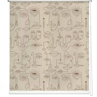 Abstract Faces Print Roller Blind
