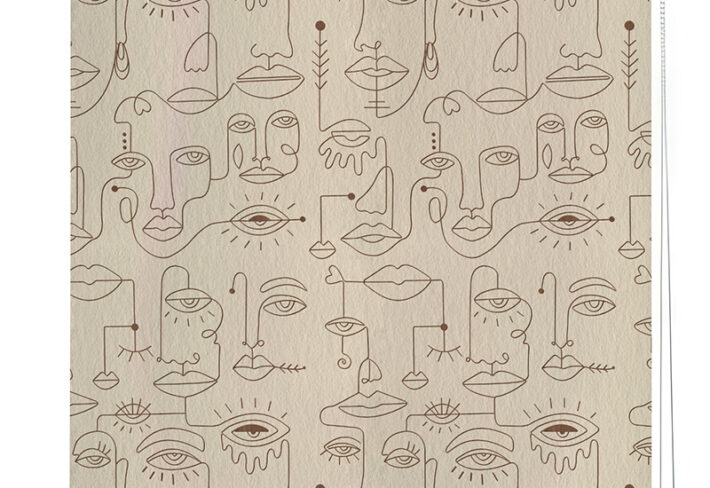 Abstract Faces Print Roller Blind