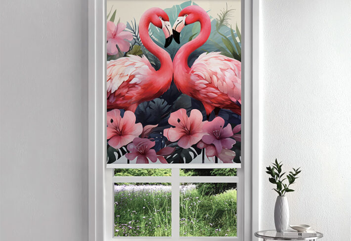 Flamingo Duet Dance Inside Roller Blind