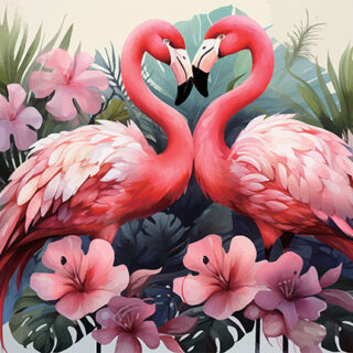 Flamingo Duet Dance Roller Blind