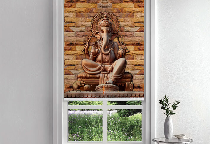 3D Ganesh Idol Puja Room Inside Roller Blind