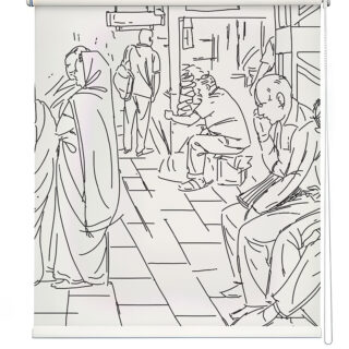 Indian Street Sketch Art Roller Blind