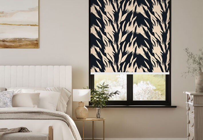 Black & Beige Abstract Outside Roller Blind