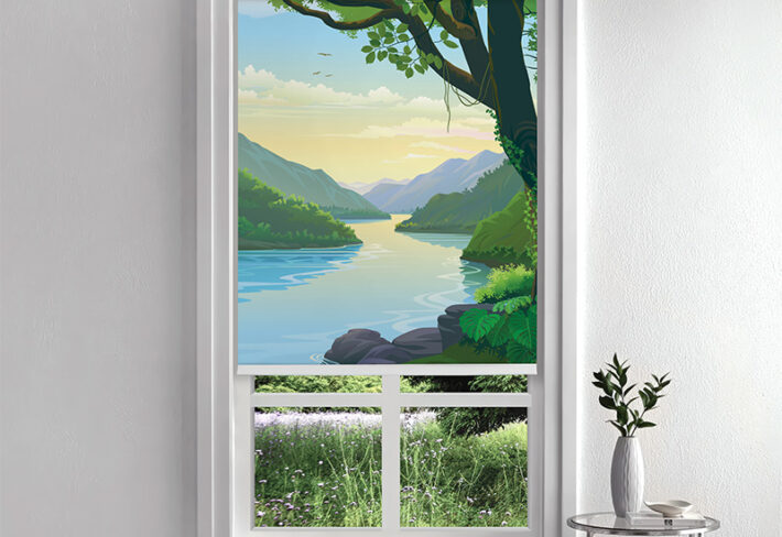 Soothing River Scenery Inside Roller Blind