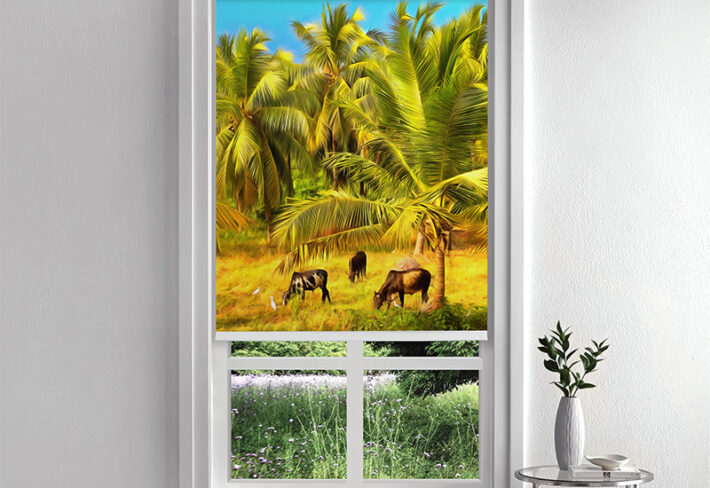 Indian Village Charm Inside Roller Blind
