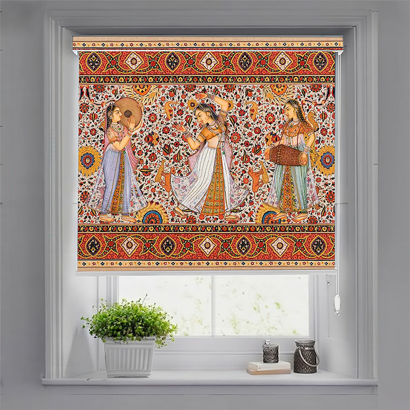 Vibrant Mughal Art Window Pelmet Roller Blinds