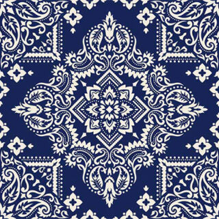 Elegant Navy Patterned Roller Blinds