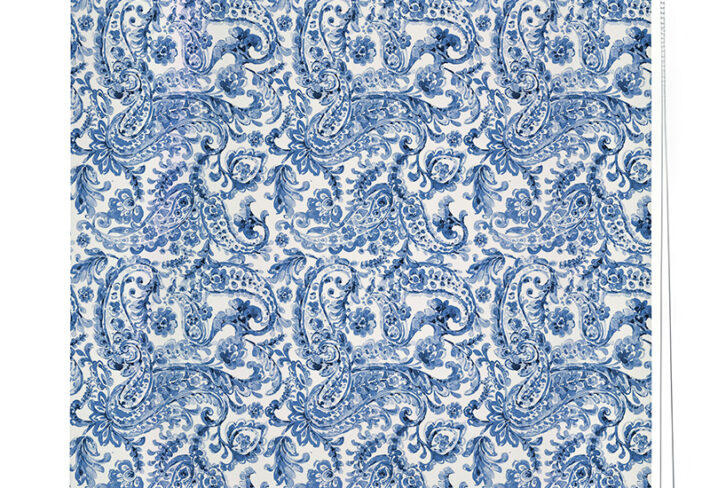 Serene Blue & White Pattern Roller Blind