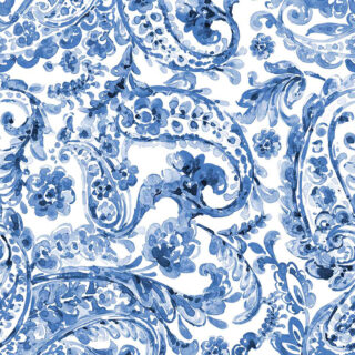 Serene Blue & White Pattern Roller Blinds