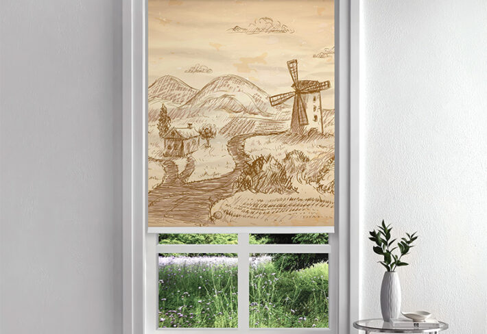 Soothing Countryside Inside Roller Blind