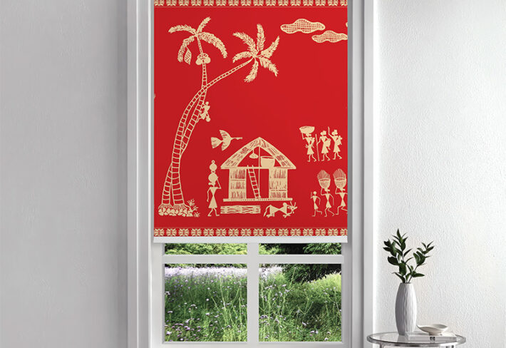 Mesmerizing Warli Art Inside Roller Blind