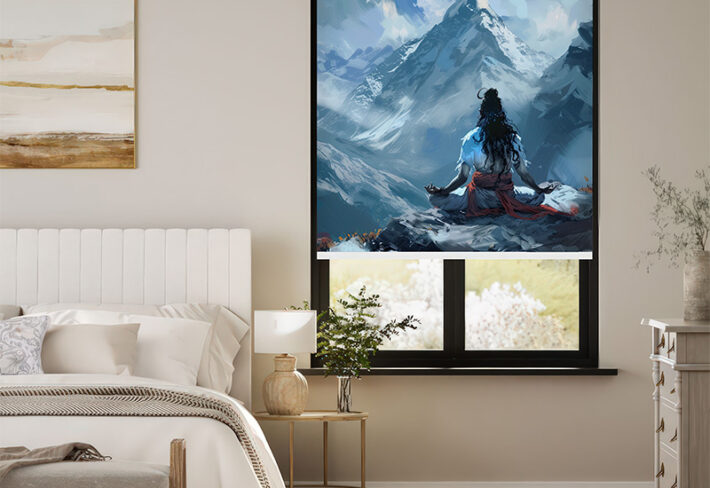 lord shiva meditation outside roller blind