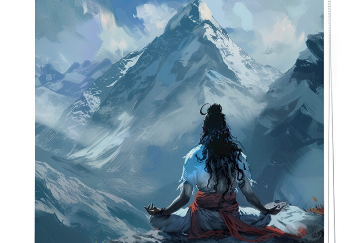 lord shiva meditation roller blind
