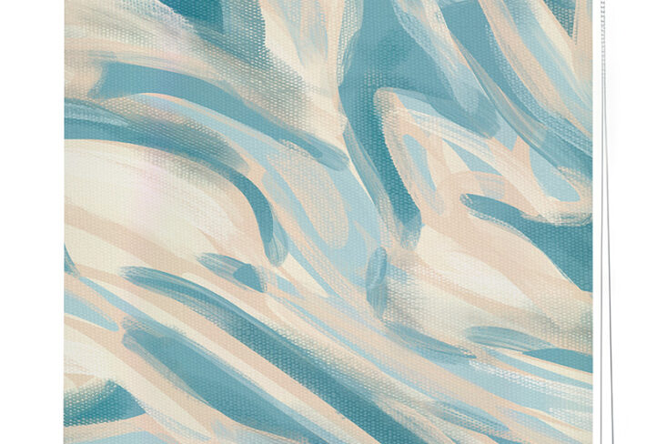 Elegant Abstract Design in Blue & Cream Hues Roller Blind