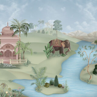 Traditional Indian Elephant Print Roller Blind