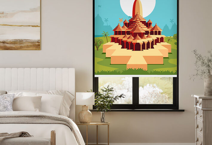 Ram Mandir Ayodhya Art Ouside Roller Blind