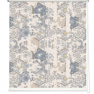 vintage charm hex tile roller blind