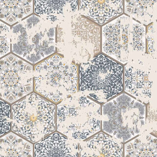 vintage charm hex tile roller blinds