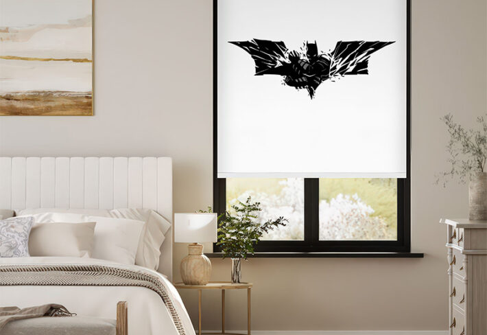 Iconic Batman Logo Outside Roller Blinds
