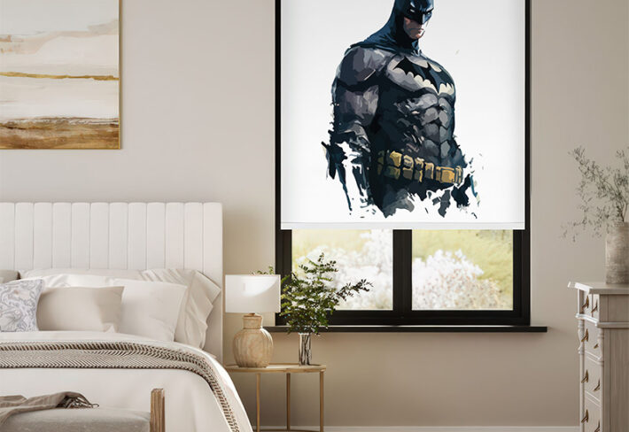 Full-Figure Batman Art Outside Roller Blinds