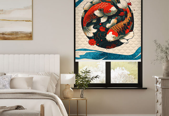 Luck & Beauty Koi Window Outside Roller Blinds