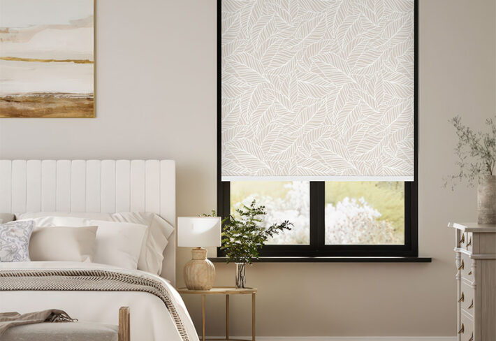 Serene Leaf Pattern Outside Roller Blinds