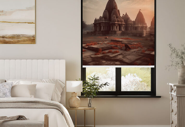 Ancient Temple Design Outside Roller Blinds