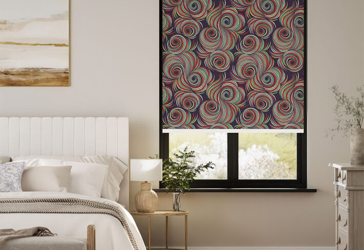 Modern Dot Swirl Outside Roller Blinds