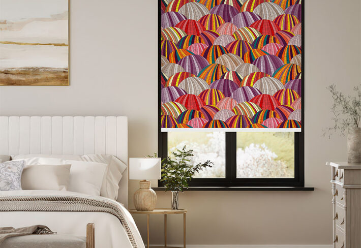 Colorful Fabric Art Outside Roller Blinds
